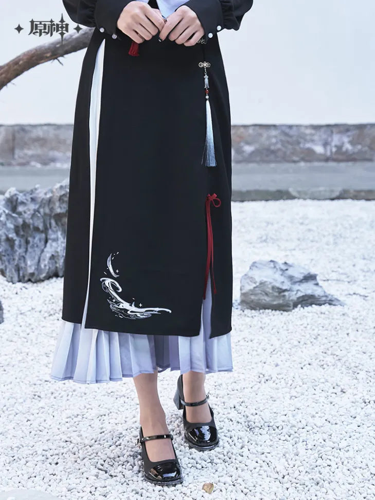 Genshin Impact Shenhe Series Midi Skirt | Long Skirt Cosplay-Inspired Elegant Outfit