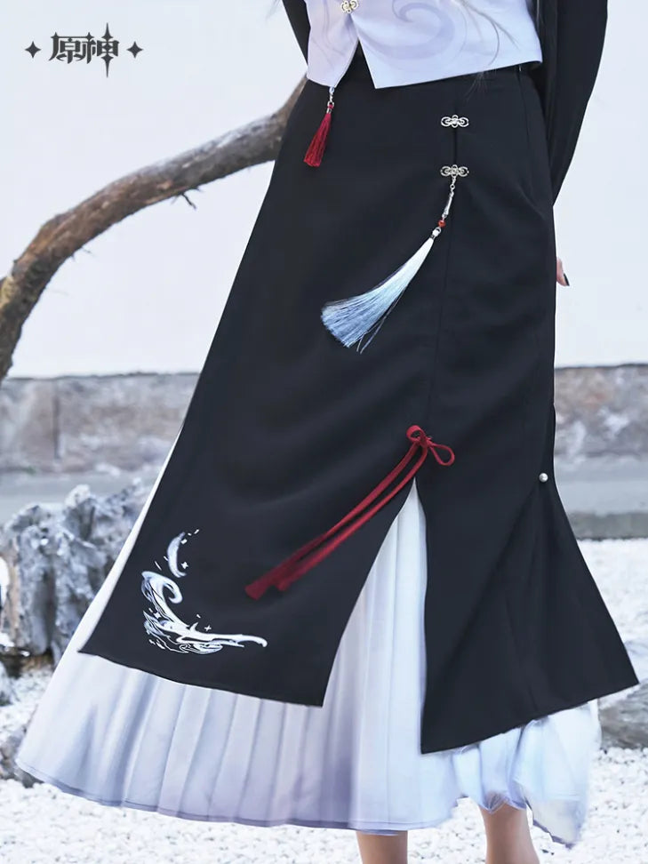 Genshin Impact Shenhe Series Midi Skirt | Long Skirt Cosplay-Inspired Elegant Outfit